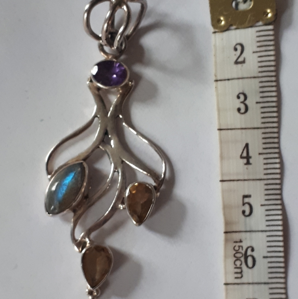 Silver 925 pendant with amythest citron